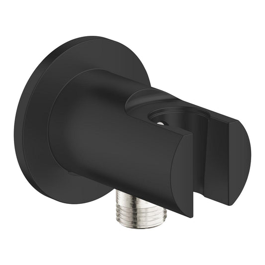 נקודת מים עגולה + מתלה TEMPESTA שחור מט GROHE